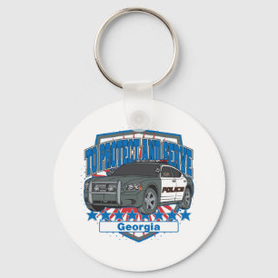 Georgia To Protect and Serve Police Car Keychain