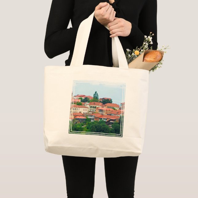 Georgia Town Landscape Large Tote Bag (Front (Product))