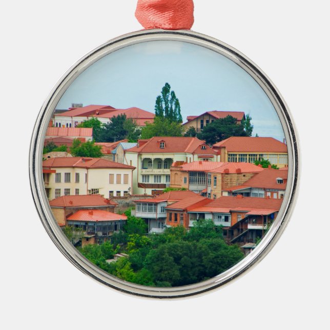 Georgia Town Landscape Metal Ornament (Front)