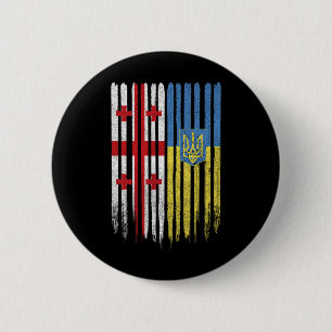 Georgia Ukraine Georgian Ukrainian Flag 2 Inch Round Button