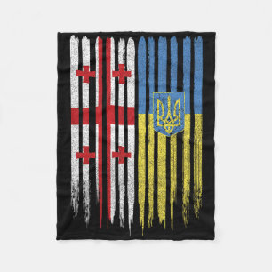 Georgia Ukraine Georgian Ukrainian Flag Fleece Blanket