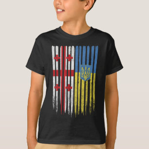 Georgia Ukraine Georgian Ukrainian Flag T-Shirt