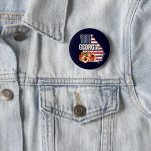 Georgia United States Retro State Map Vintage USA 2 Inch Round Button