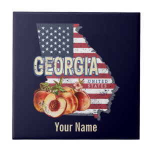 Georgia United States Retro State Map Vintage USA Tile