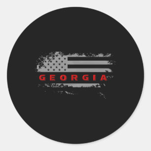 Georgia Usa Flag Classic Round Sticker