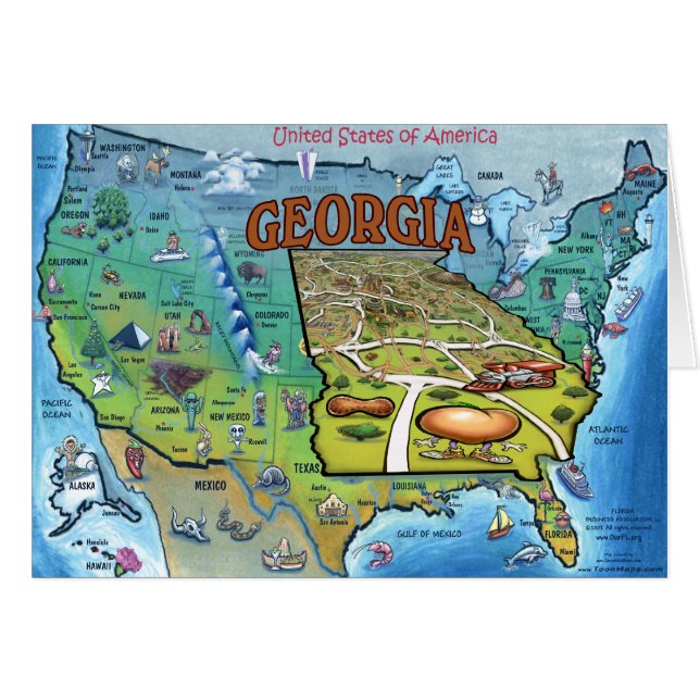Georgia USA Map (Front Horizontal)