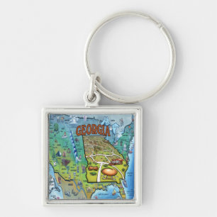 Georgia USA Map Keychain