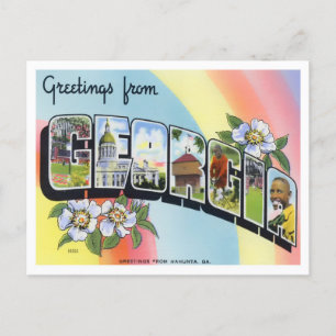 Georgia Vintage Big Letters Postcard
