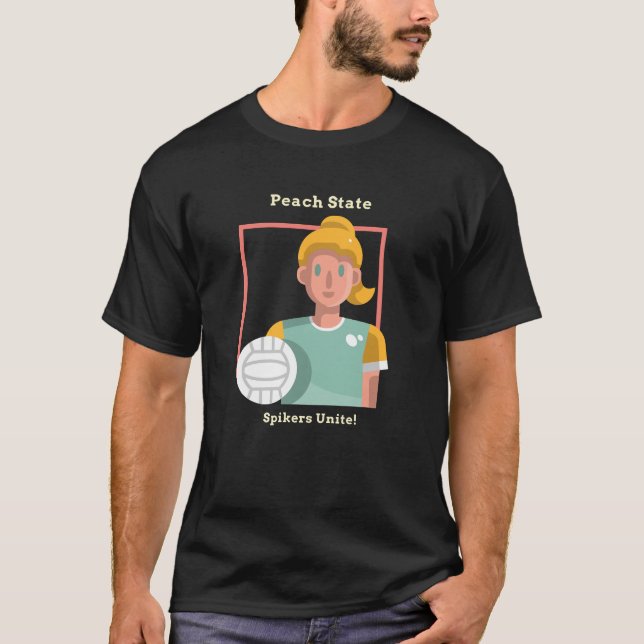 Georgia volleyball: Peach State Spikers Unite! T-Shirt (Front)