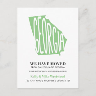 GEORGIA We've moved New address New Home Postcard