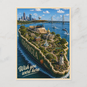 Georgia   Wish You Were Here   State Series Postcard