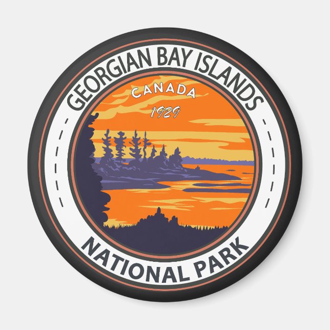 Georgian Bay Islands National Park Canada Badge Magnet (Front)