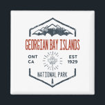 Georgian Bay Islands National Park Canada Vintage Magnet<br><div class="desc">Georgian Bay Islands National Park Distressed Badge with unique park themed maple leaf design. The Park consists of 63 small islands or parts of islands in Georgian Bay.</div>