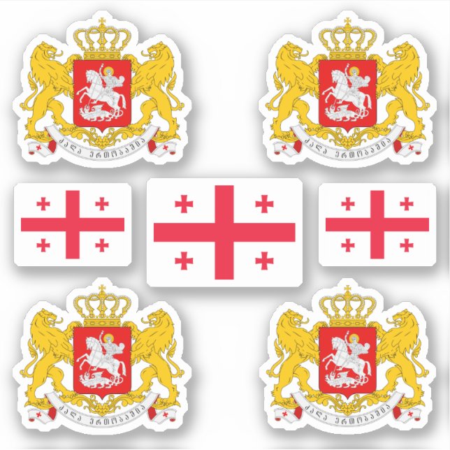 Georgian coat of arms and flag Sticker (Front)
