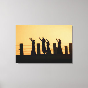 Georgian dancers in sunset canvas print