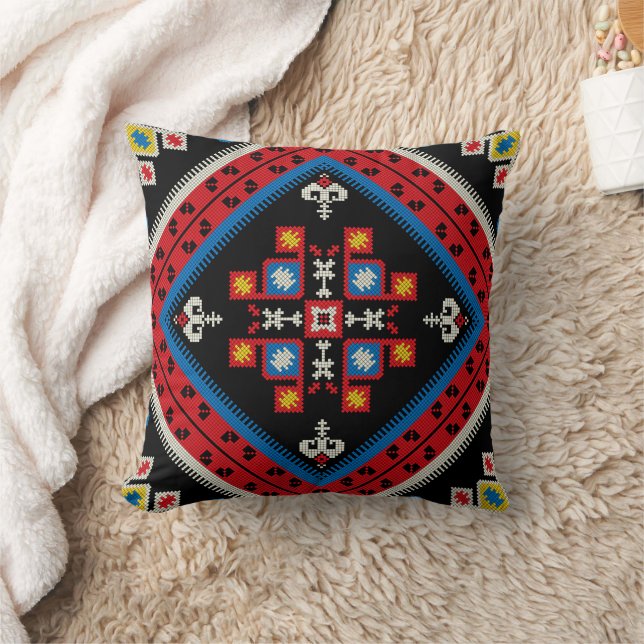 Georgian Embroidery  Throw Pillow (Blanket)