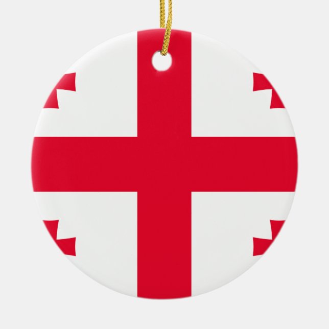 Georgian Flag Ceramic Ornament (Front)