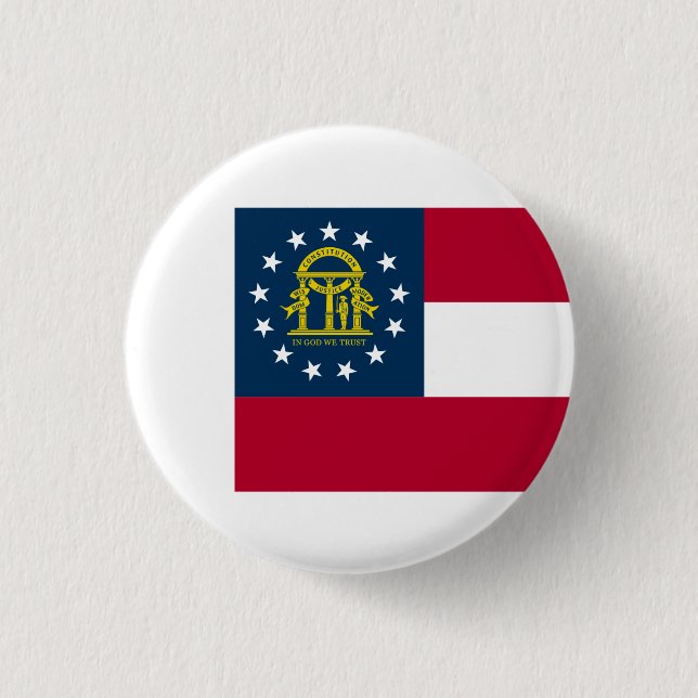 Georgian Flag, Flag of Georgia 1 Inch Round Button (Front)