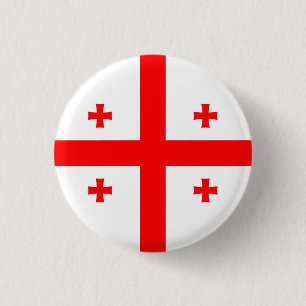 Georgian Flag, Flag of Georgia 1 Inch Round Button