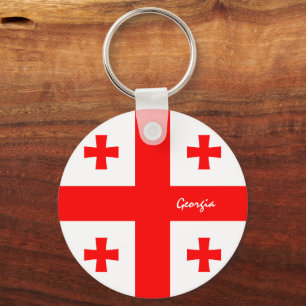 Georgian Flag & Georgia holiday, patriots / sports Keychain