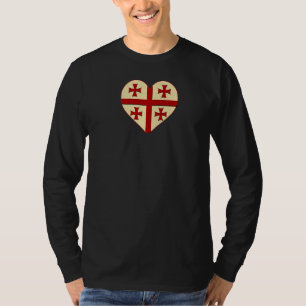 Georgian Flag In The Heart Georgian Patriotic T-Shirt