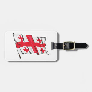 Georgian Flag Red and White Cross Luggage Tag