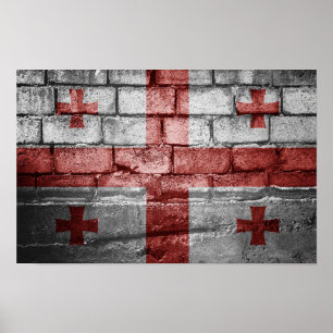 Georgian flag wall poster