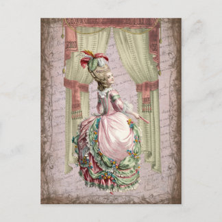 Georgian Lady - Pink Postcard