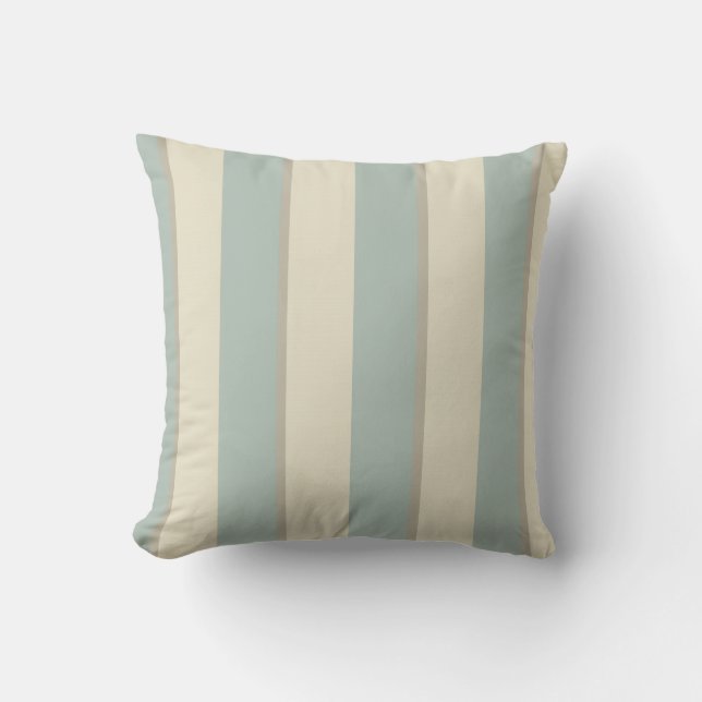Georgian Stripe Eau de Nil Throw Pillow (Front)