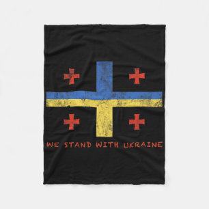 Georgian-ukrainian Flag - Friendly Countries  Fleece Blanket