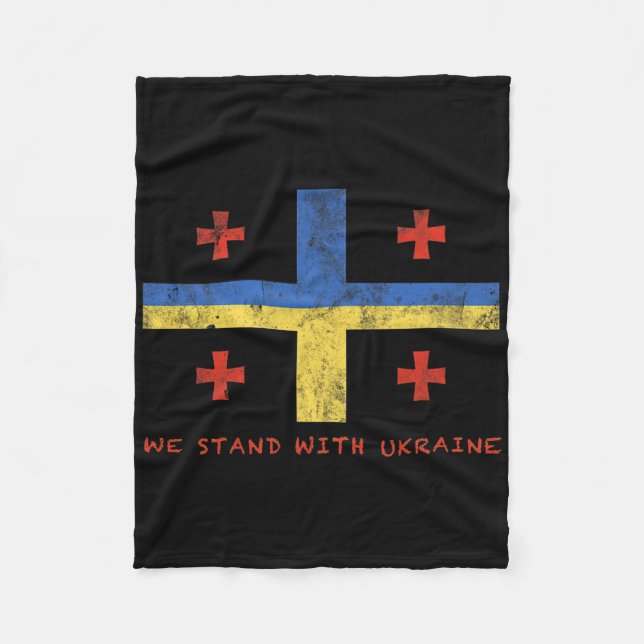 Georgian-ukrainian Flag - Friendly Countries  Fleece Blanket (Front)