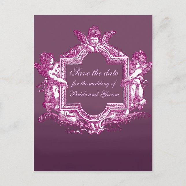 Georgiana (Plum) Save the Date Announcement Postcard (Front)