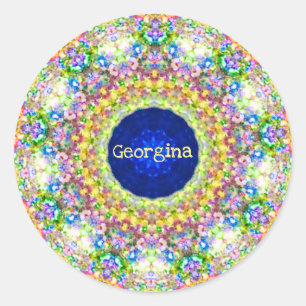 GEORGINA ~ Sweet Floral Pattern ~ Personalised Classic Round Sticker