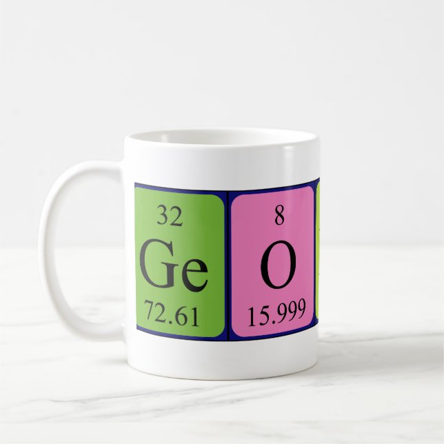 Georgio periodic table name mug (Left)