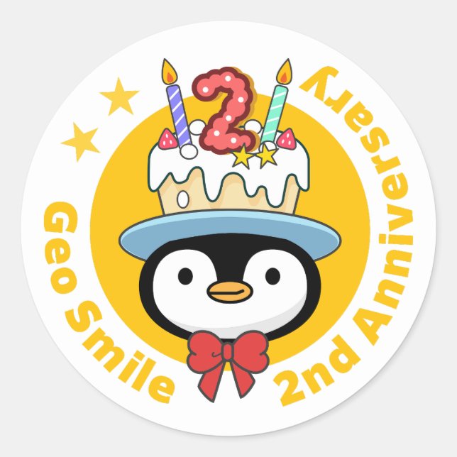 GeoSmile Classic Round Sticker (Front)