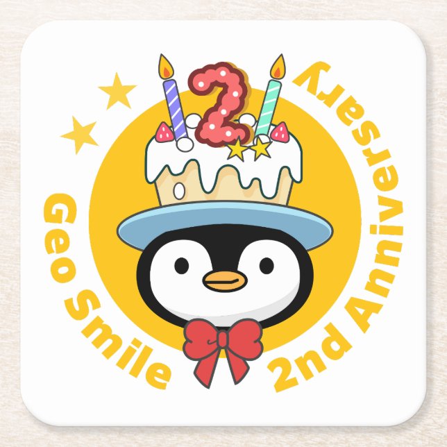 GeoSmile Paper Coaster (Front)