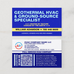 Geothermal HVAC & Ground-Source Heat Pump Services Business Card