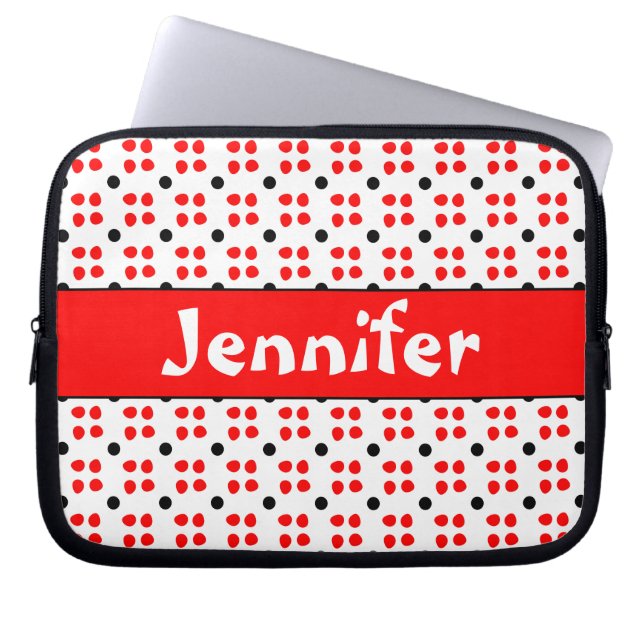 Gepersonaliseerde Stippen patroon Laptop Sleeve (Front)