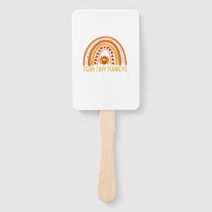 GER1 Team Tiny Turkeys Nurse Rainbow Thanksgiving Hand Fan