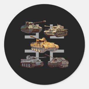 Ger Tanks Ww2 V Panther Jagdpanther Tiger 1 Tiger  Classic Round Sticker