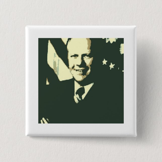 Gerald Ford 2 Inch Square Button (Front)