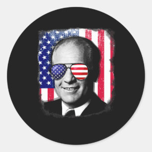Gerald Ford Us Flag 4th Of July  Classic Round Sticker