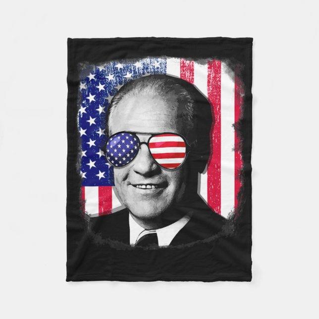 Gerald Ford Us Flag 4th Of July  Fleece Blanket (Front)