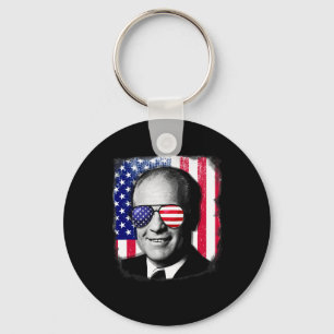 Gerald Ford Us Flag 4th Of July Keychain