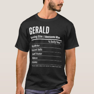 Gerald Nutritional Facts Serving Size Calories T-Shirt