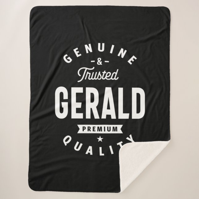 Gerald Personalized Name Birthday Sherpa Blanket (Front)