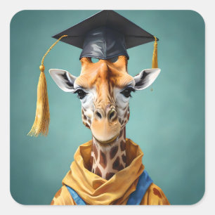Gerald The Giraffe Graduates,  Square Sticker