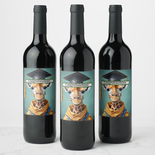 Gerald The Giraffe Graduates,  Wine Label (Bottles)