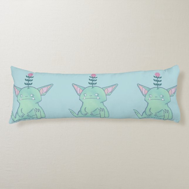 Gerald the Goblin | Cute Grumpy Fantasy Creature  Body Pillow (Front)