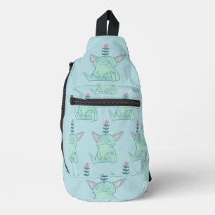 Gerald the Goblin   Cute Grumpy Fantasy Creature  Sling Bag